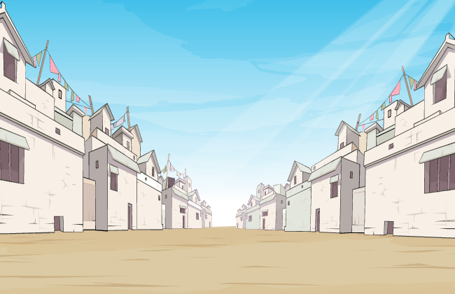 沙漠中的街道房屋建筑背景设计