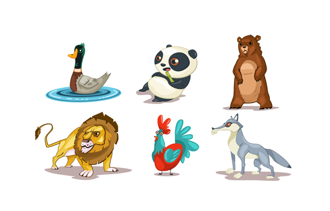 野生动物插画设计图片