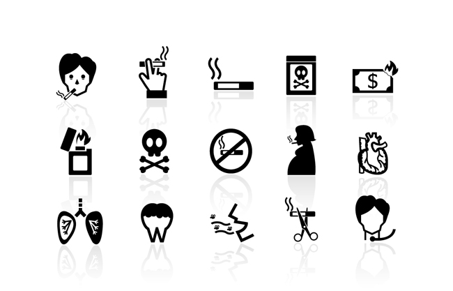 吸烟香烟危害图标图片设计