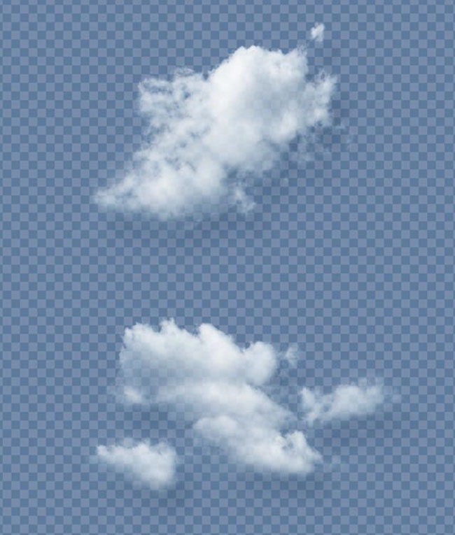 白云朵朵动画真实抠图高清图片资源