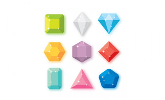 扁平彩色钻石设计矢量素
