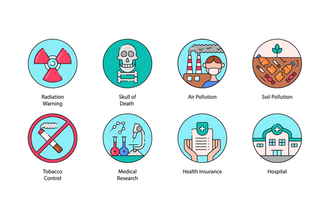 化工污染矢量图标素材设计