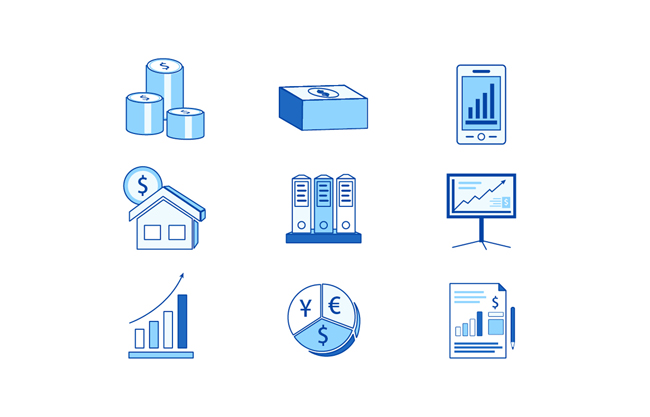 简约常用金融图标系列