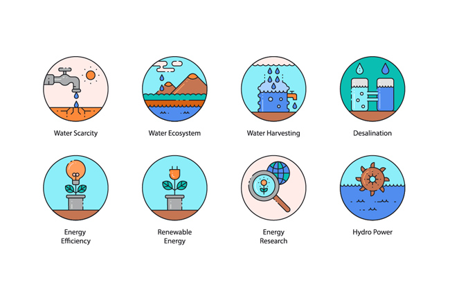 节水发电环保小图标