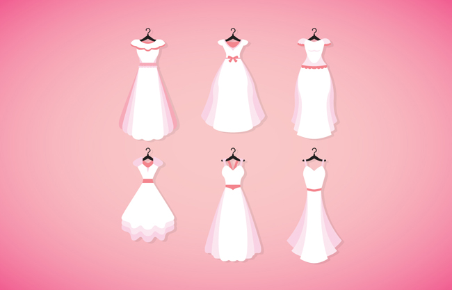 简洁白色婚纱设计素材