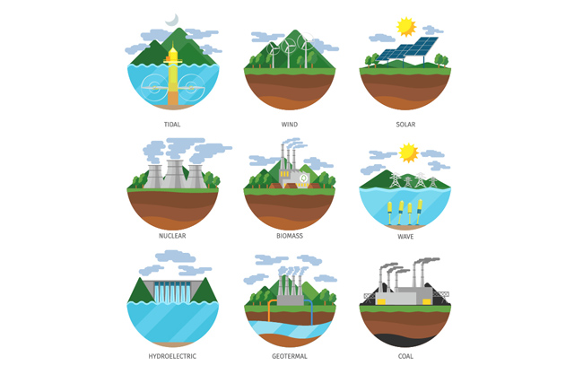 生态环保小图标卡通工厂设计素材