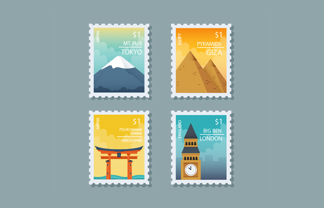 邮票平面设计图标