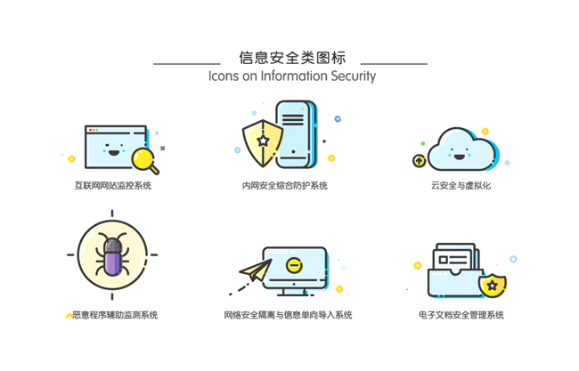 线性mbe互联网信息安全类图标设计