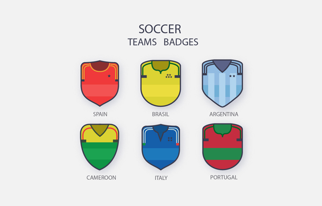 足球队矢量徽章素材图片