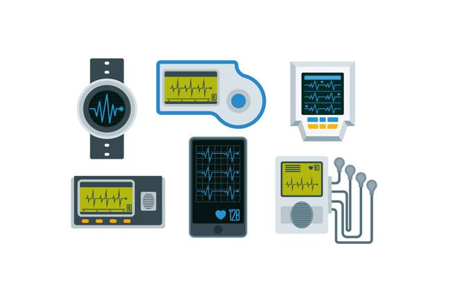 医疗智能设备测量素材矢量设计