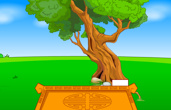 卡通树木古代桌子矢量场景素材