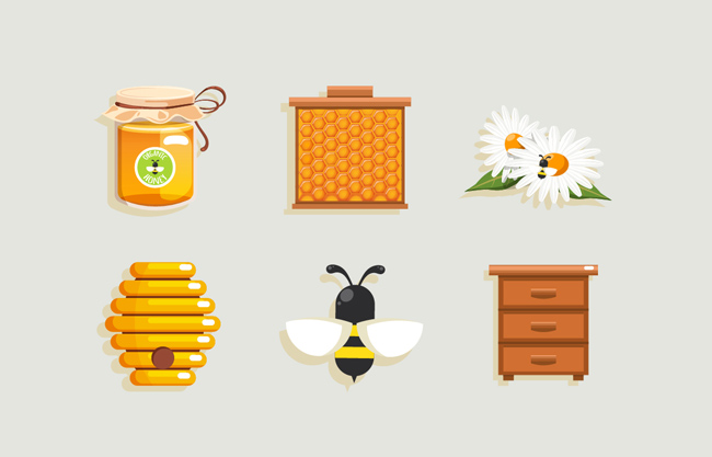 蜂蜜矢量装饰图案
