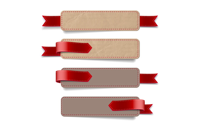 红色飘带方框标题框矢量素材