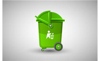 绿色垃圾桶造型背景设计