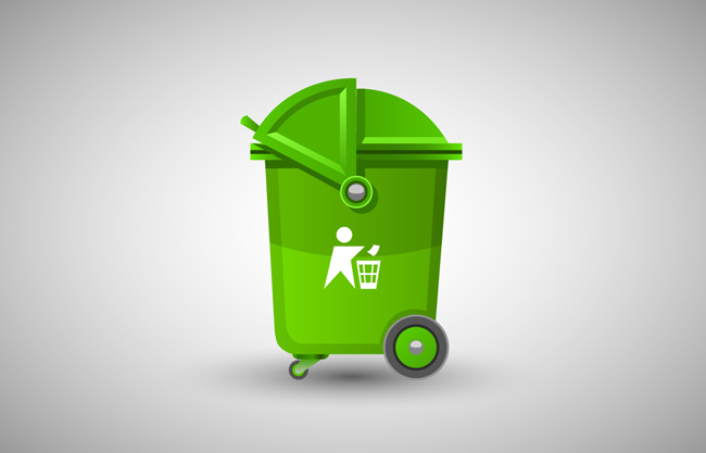 绿色垃圾桶造型背景设计素材