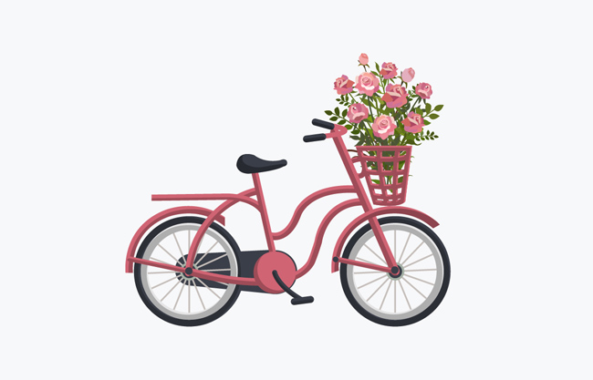 红色自行车素材设计下载