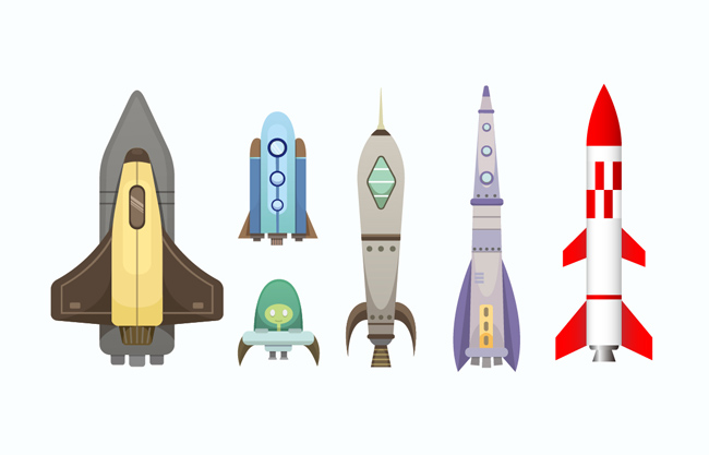 火箭矢量创意卡通素材设计