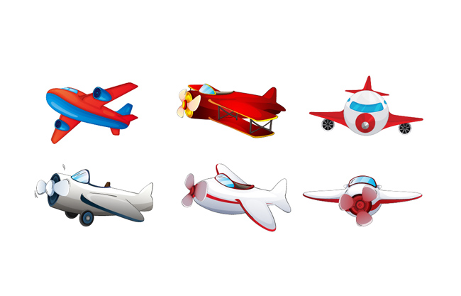 儿童玩具矢量飞机设计素材