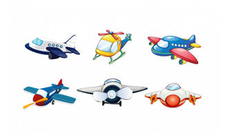 卡通矢量可爱小飞机玩具