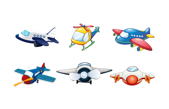 卡通矢量可爱小飞机玩具设计