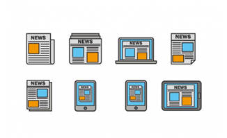 新闻媒体元素图标矢量素