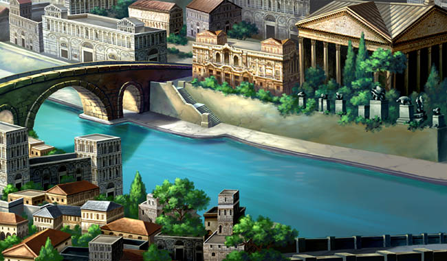 古桥石桥城市古城动画背景