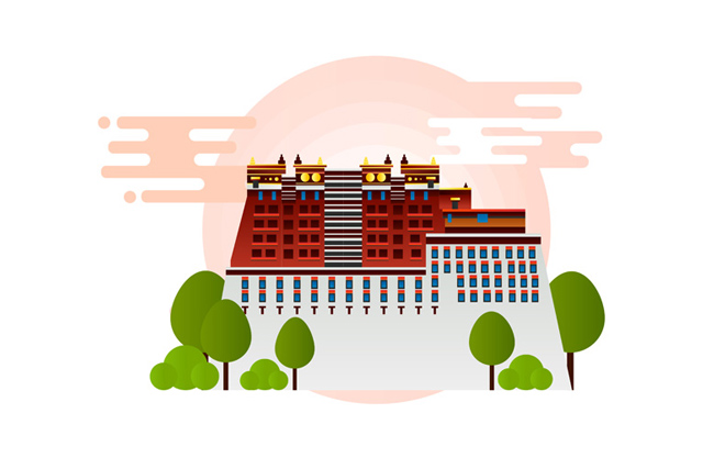 拉萨布达拉宫建筑设计素材