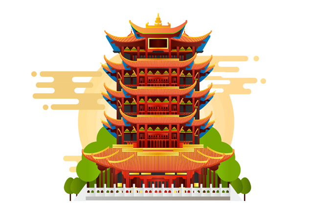 武汉黄鹤楼矢量设计素材