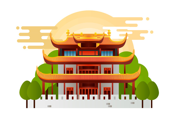 长沙天心阁矢量素材设计