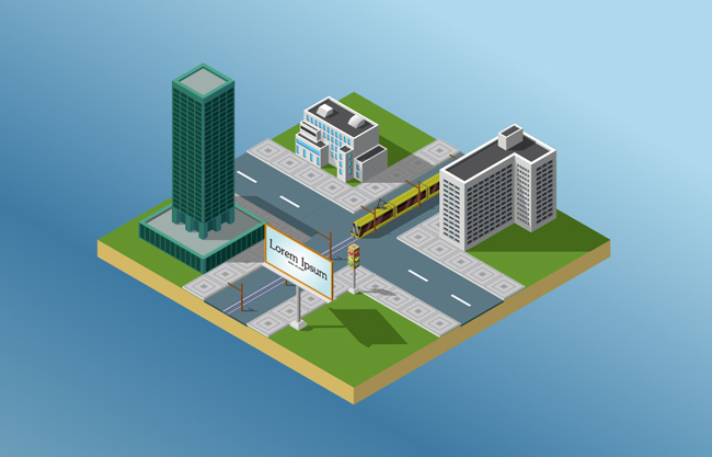 城市立体建筑模型图片
