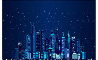 城市夜晚建筑风景背景图
