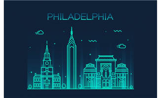 费城城市mbe插画图片