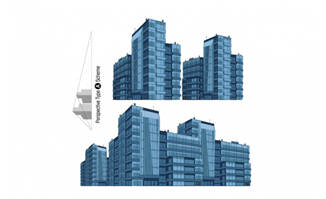 蓝色城市建筑素材设计
