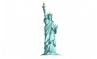 卡通自由女神像建筑素材