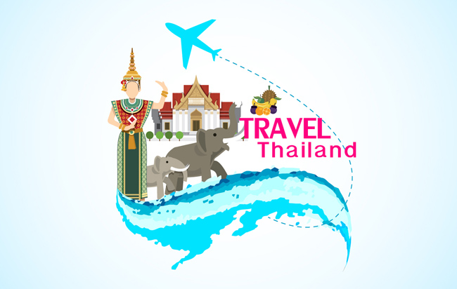 泰国旅游图案矢量设计素材