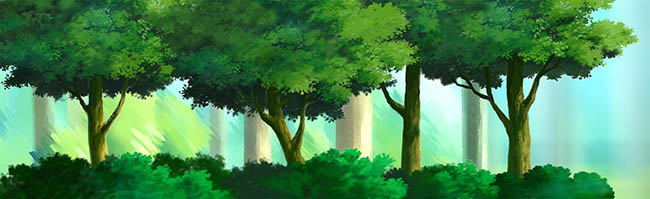 路边的森林树林手绘动画场景参考资料