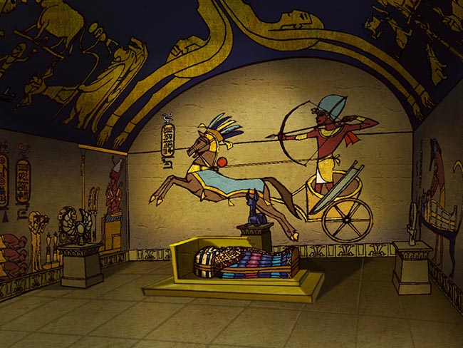 玛雅人文明文化室内壁画手绘动画场景设计