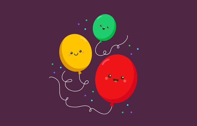 卡通彩色可爱气球素材设计
