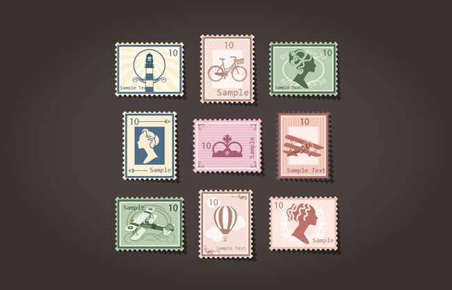 邮票设计矢量素材