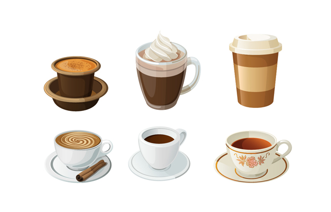 饮品茶水咖啡元素素材矢量设计