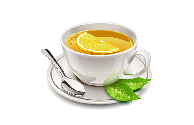 柠檬下午茶精致矢量素材