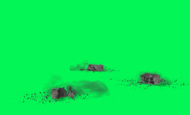 三块砖头掉地的动画特效视频素材
