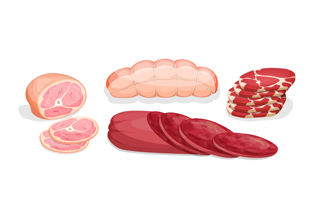 肉制品矢量肉火腿素材
