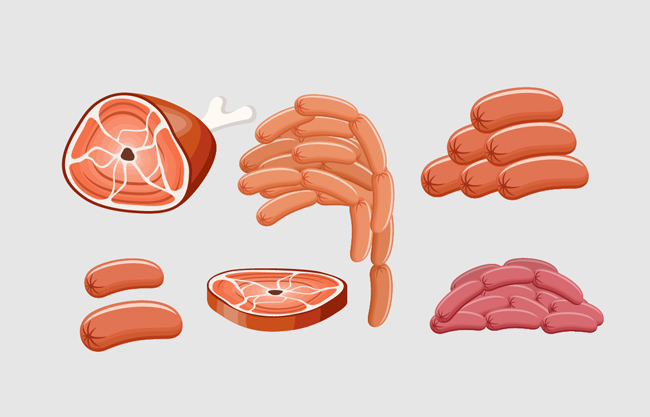 矢量烤肠香肠火腿食材肉类素材