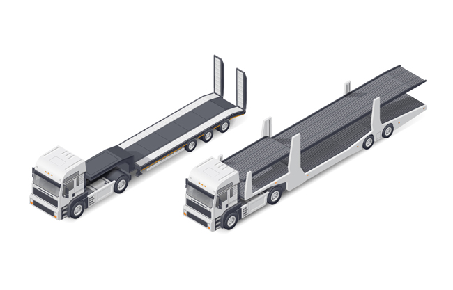 矢量大型拖车素材图片