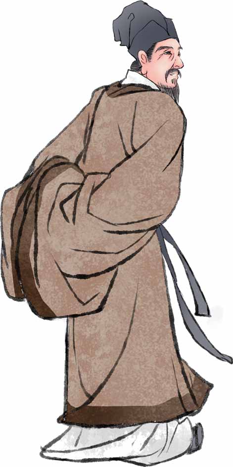 中国古代卡通人物背手的动作设计