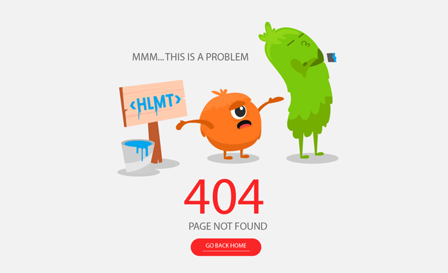 创意可爱怪兽404错误页面矢量素材