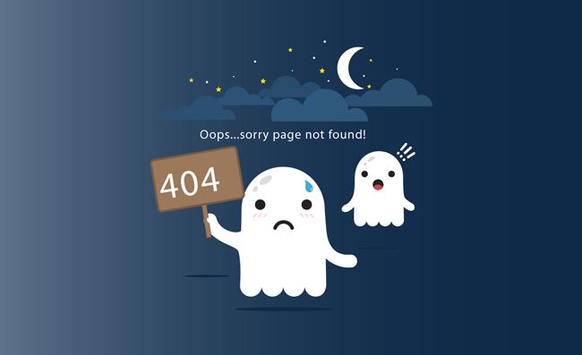 创意幽灵404页面矢量素材