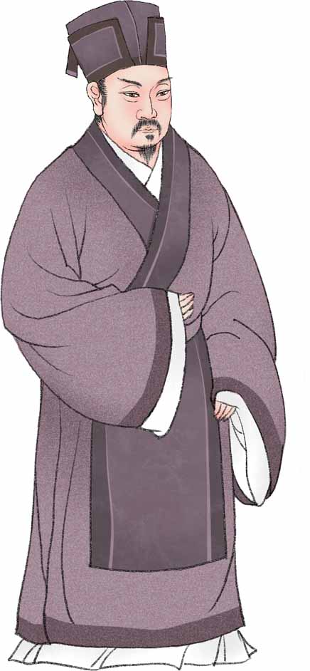 水墨手绘古代官府人员卡通动漫形象设计