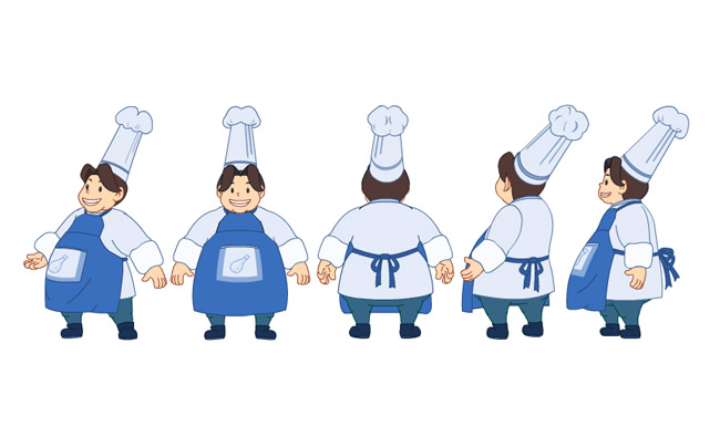 厨师人设多视图an动画素材